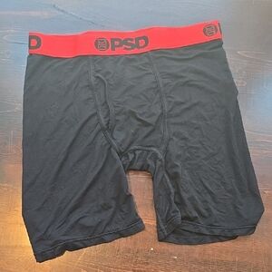 PSD Black Boxer Briefs with Red Waistband